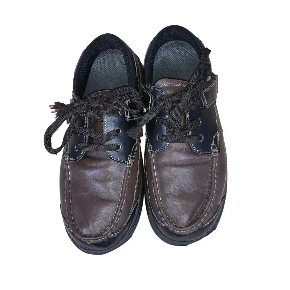 Orthofeet 422 Baton Rouge Boat Shoes Men’s 10.5 4E Brown Leather Orthopedic HTF